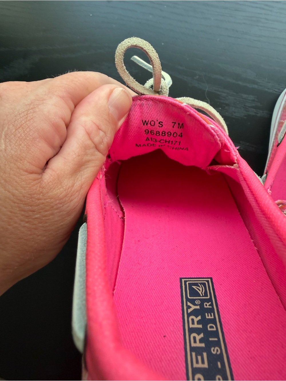 Sperry Top Sider Hot Pink and Orange Sequin Boat Shoe 7M - Picture 5 of 11